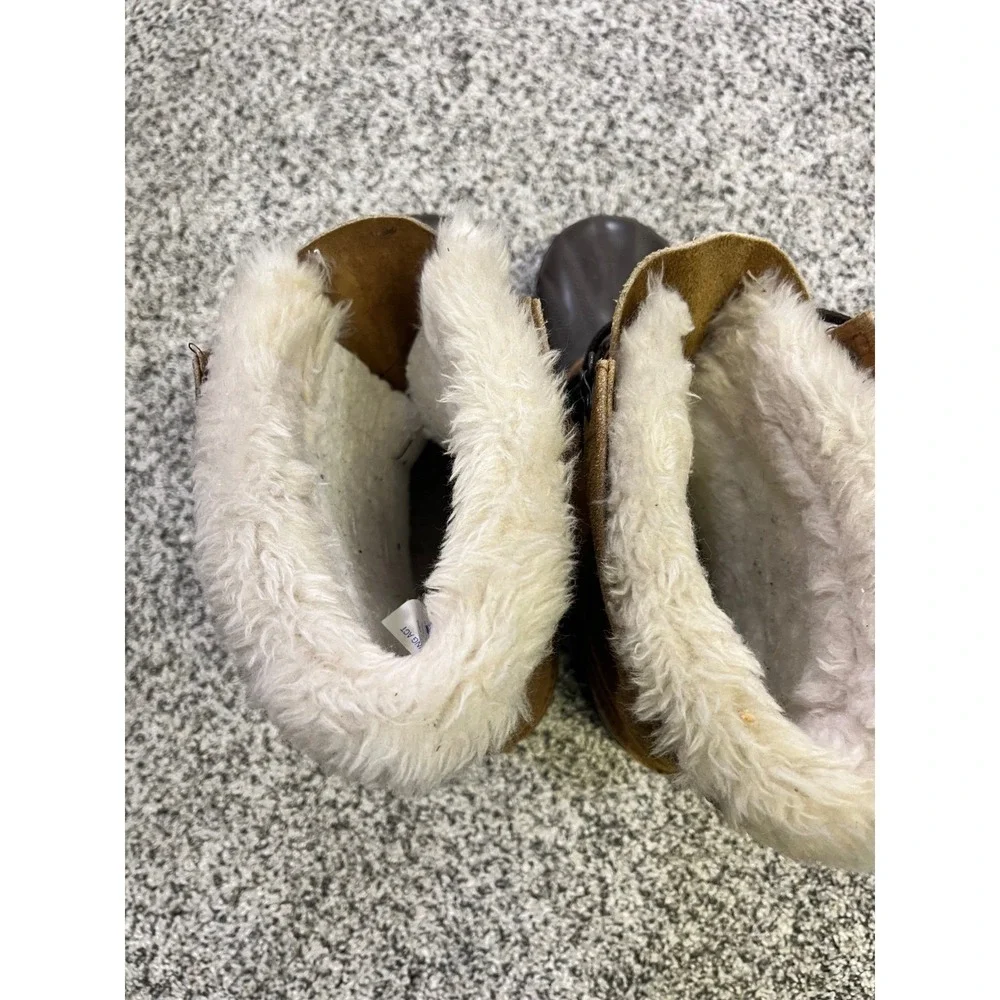 Vintage Sorel Caribou Mens 11 Winter Snow Boots Tan Suede Made Canada Waterproof